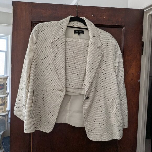 Talbots Skirt Suit Cream and Black - Picture 1 of 2